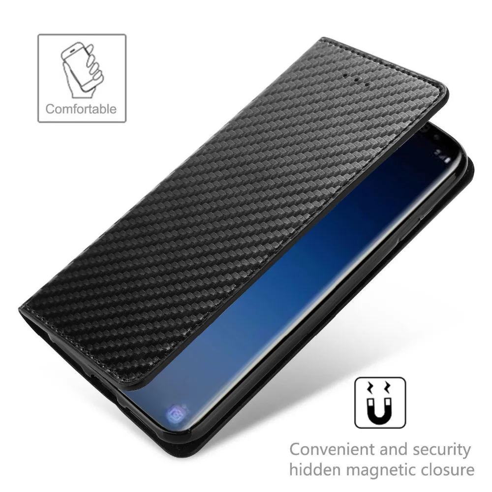 

L-FADNUT Carbon Fiber Flip Leather Case For Samsung Galaxy A51 A71 A50 A70 A10 A20 Wallet Cover For Samsung A20E A30 A40 A41