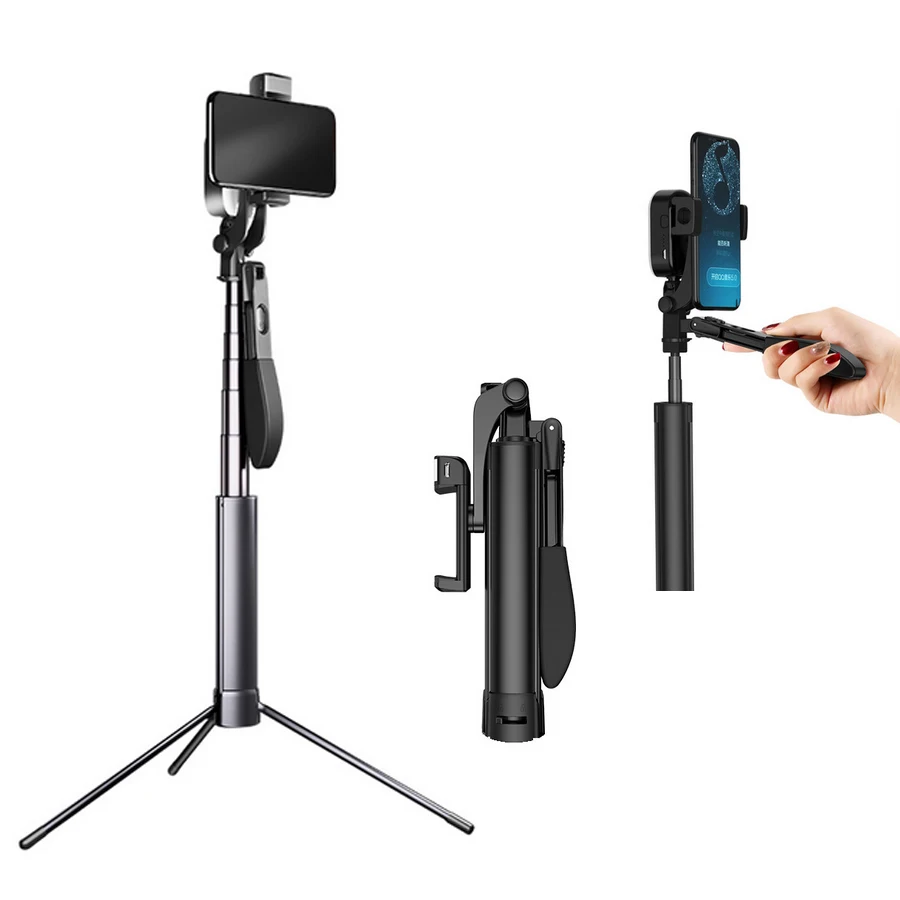 

Portable Wireless Bluetooth Selfie Stick Foldable Handheld Remote Shutter Tripod With LED Photography Light For Android IOS