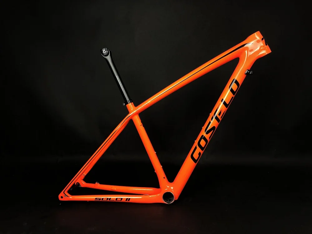 29er M orange T1000 углеродное волокно Costelo SOLO II горный MTB 29er карбоновая рама для велосипеда Рама Подседельный штырь зажим только 820-920 г Супер светильник - Цвет: 29er M orange