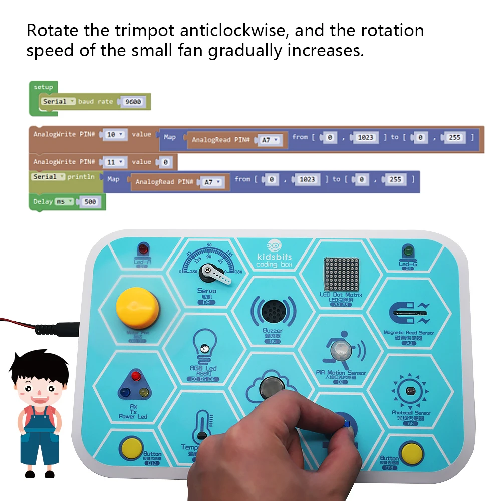 Набор для начинающих Keyestudio Kidsbits V1.0 + Инструкция на компакт-диске Arduino |
