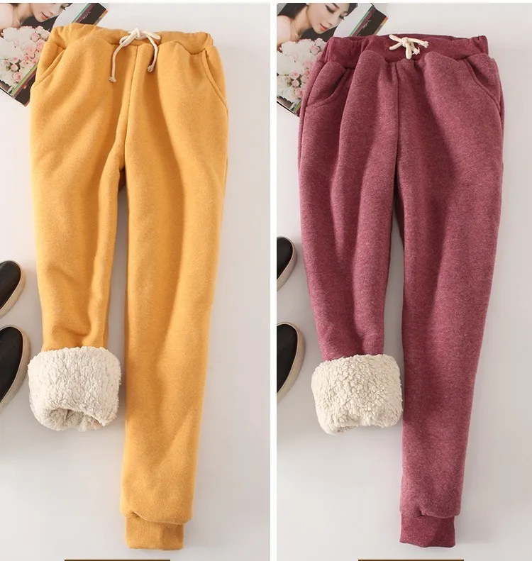 Осень-зима 2019 женские флисовые тренировочные штаны брюки яркие цвета