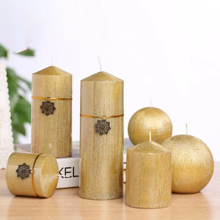 Длинные декоративные церковные свечи золотые на день рождения свадьбу Рождество