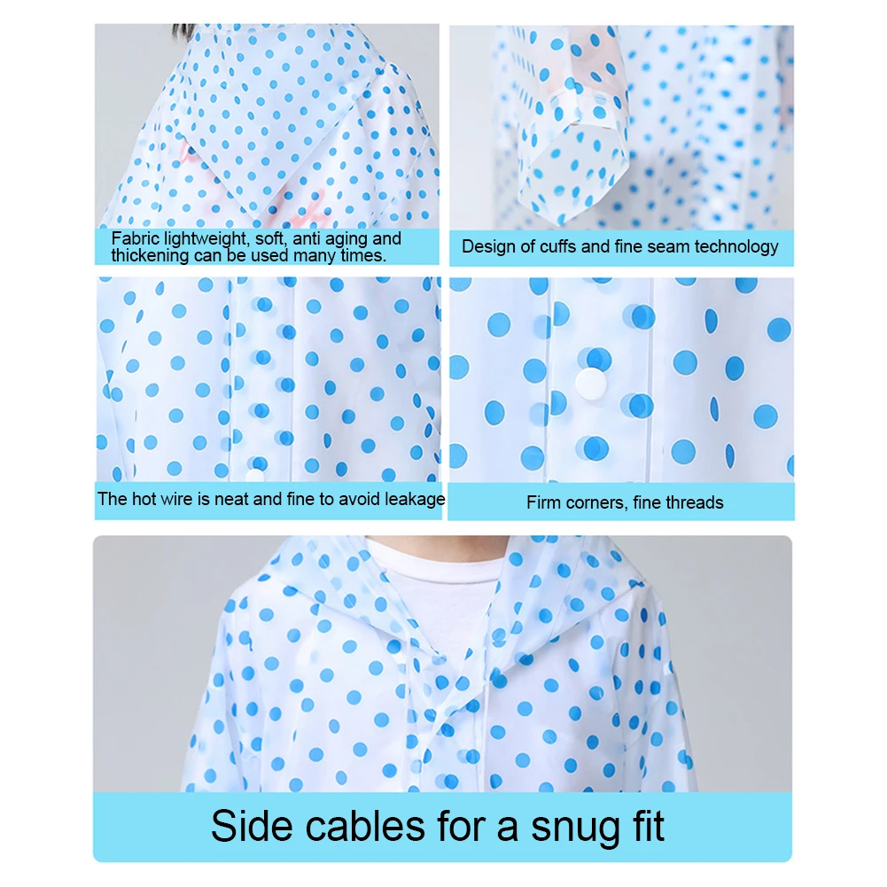 Неодноразовое уличное защитное пончо для пешего туризма путешествий в горошек с