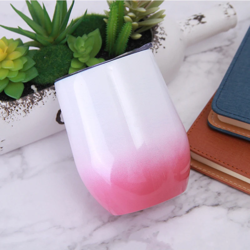 Оптовая продажа 12 унций винный стакан градиентная чашка с крышками Винные Бокалы