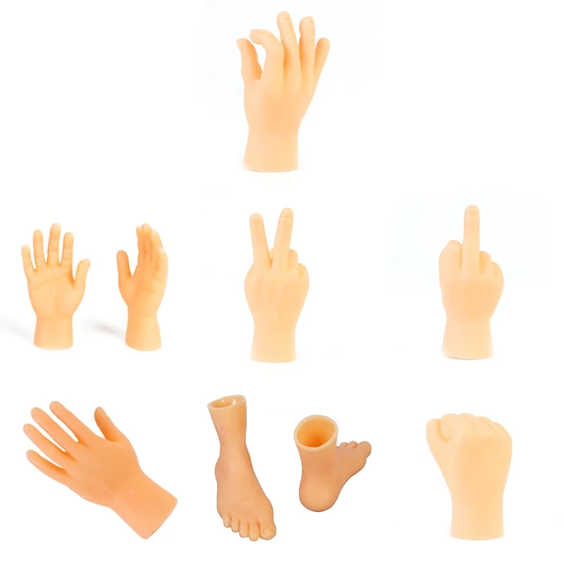 Novelty Funny Fingers Hands Feet Foot Model Tricky Toys Puppets Around the Small Hand Model Halloween Gift