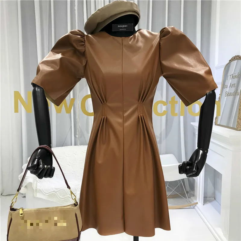 [EWQ] 2020 весеннее Новое минималистичное женское платье с пышными рукавами