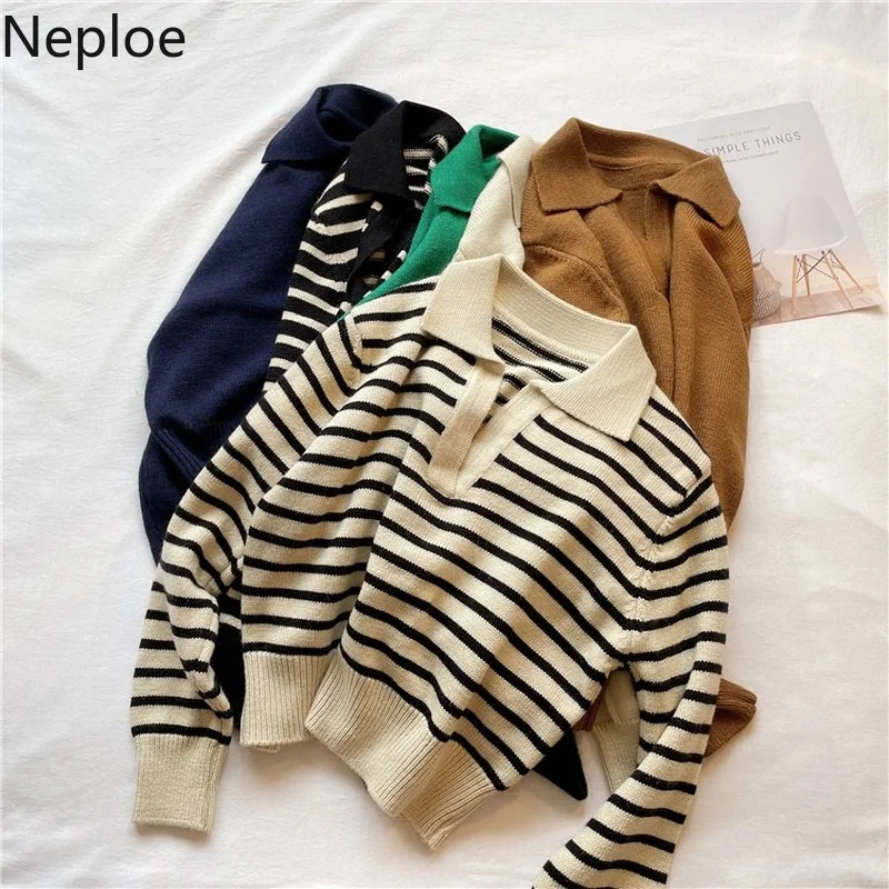Женский свитер Neploe 2022 Свободные Повседневные вязаные пуловеры в Японскую