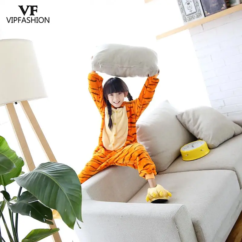 VIP модная детская мягкая Фланелевая пижама Kugurumi с животными цельная Одежда для