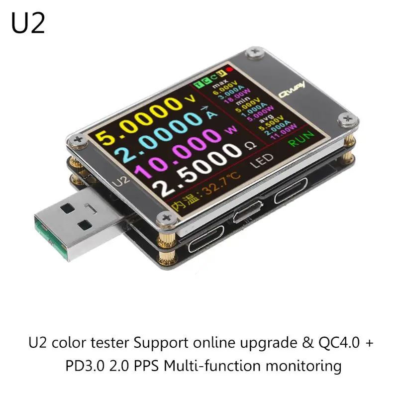Модернизированный WEB U2 USB тестер QC4.0 PD3.0 2 0 PPS протокол быстрой зарядки емкость
