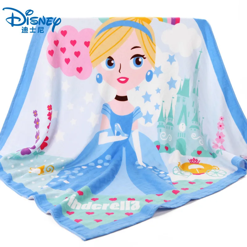 

Original Disney Disney Princess Cinderella Gauze Bath Towel Pure Cotton Children Bath Towel Girl 98*98cm