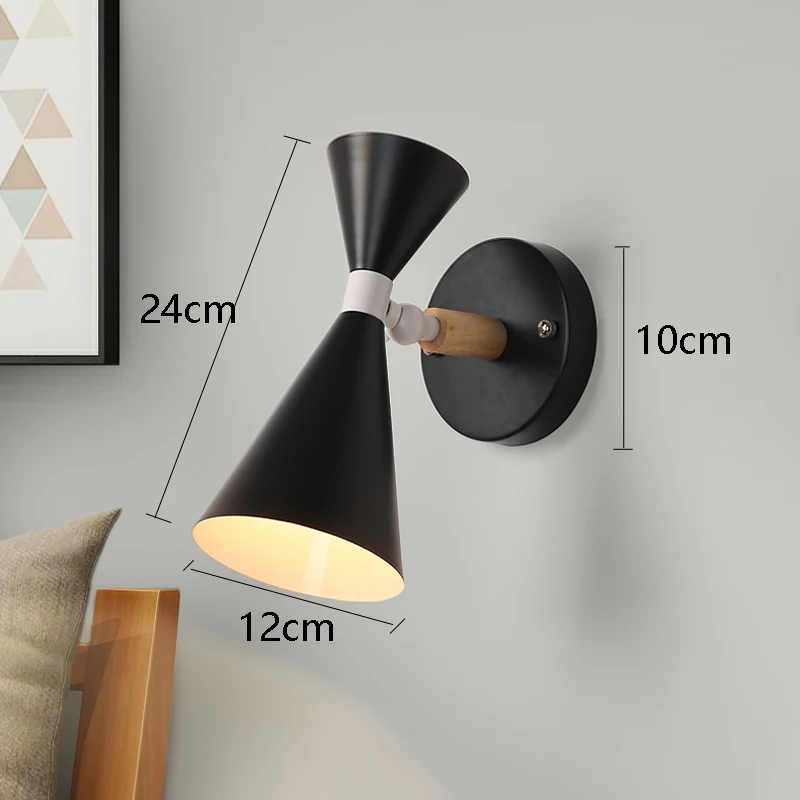 Скандинавская настенная лампа s вращающийся простой светильник железный