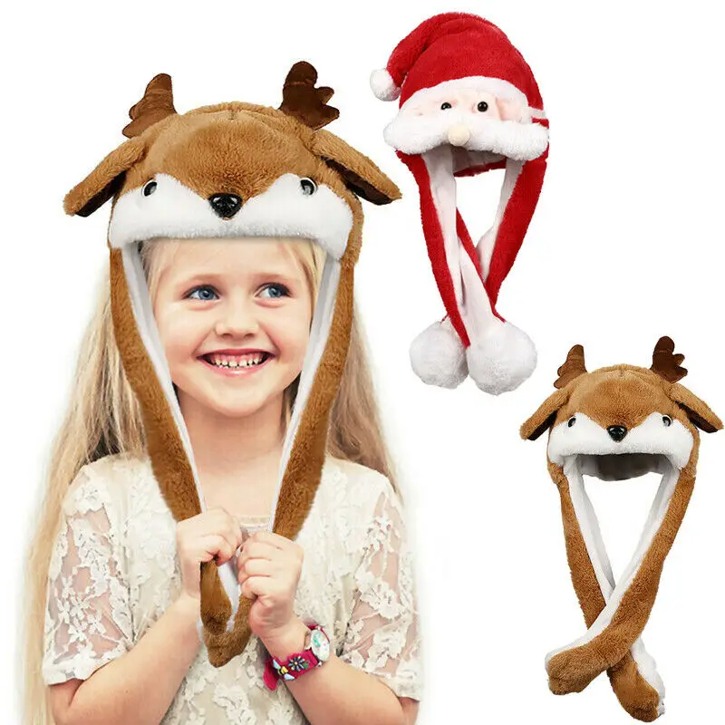 Кукла-шапка с ушками Санта-Клауса и лося | Аксессуары для одежды