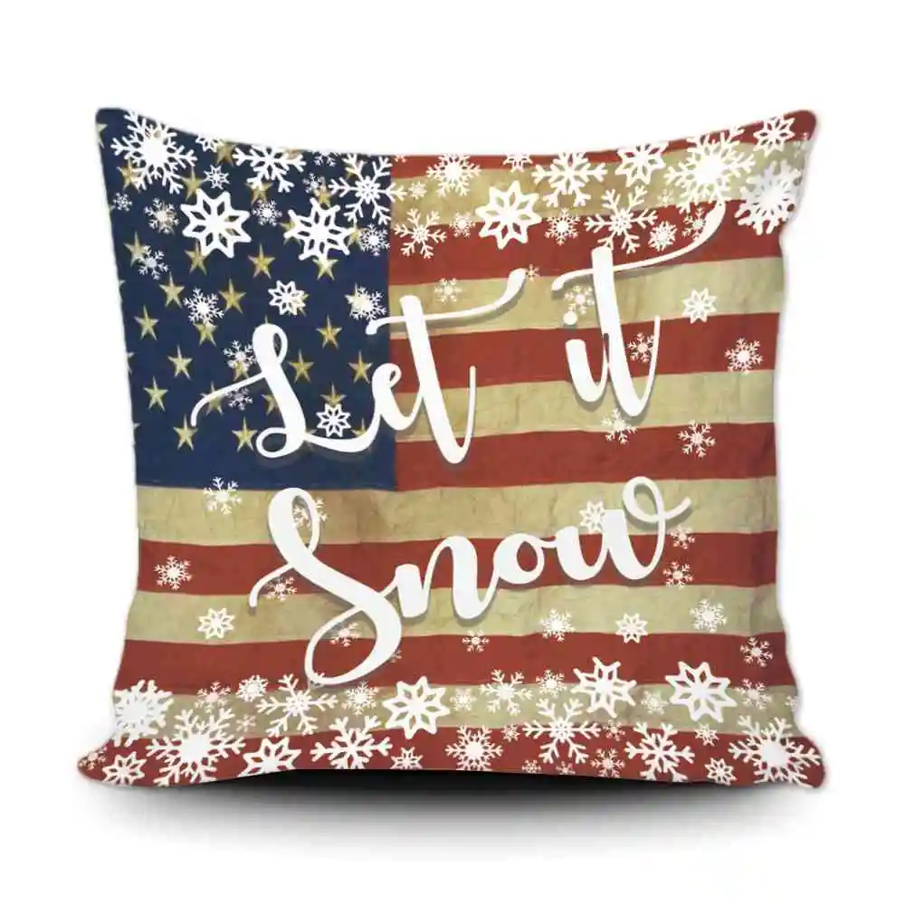 

Наволочка для подушки Let's it Snow Winter Christmas, снежинка, украшение для дома
