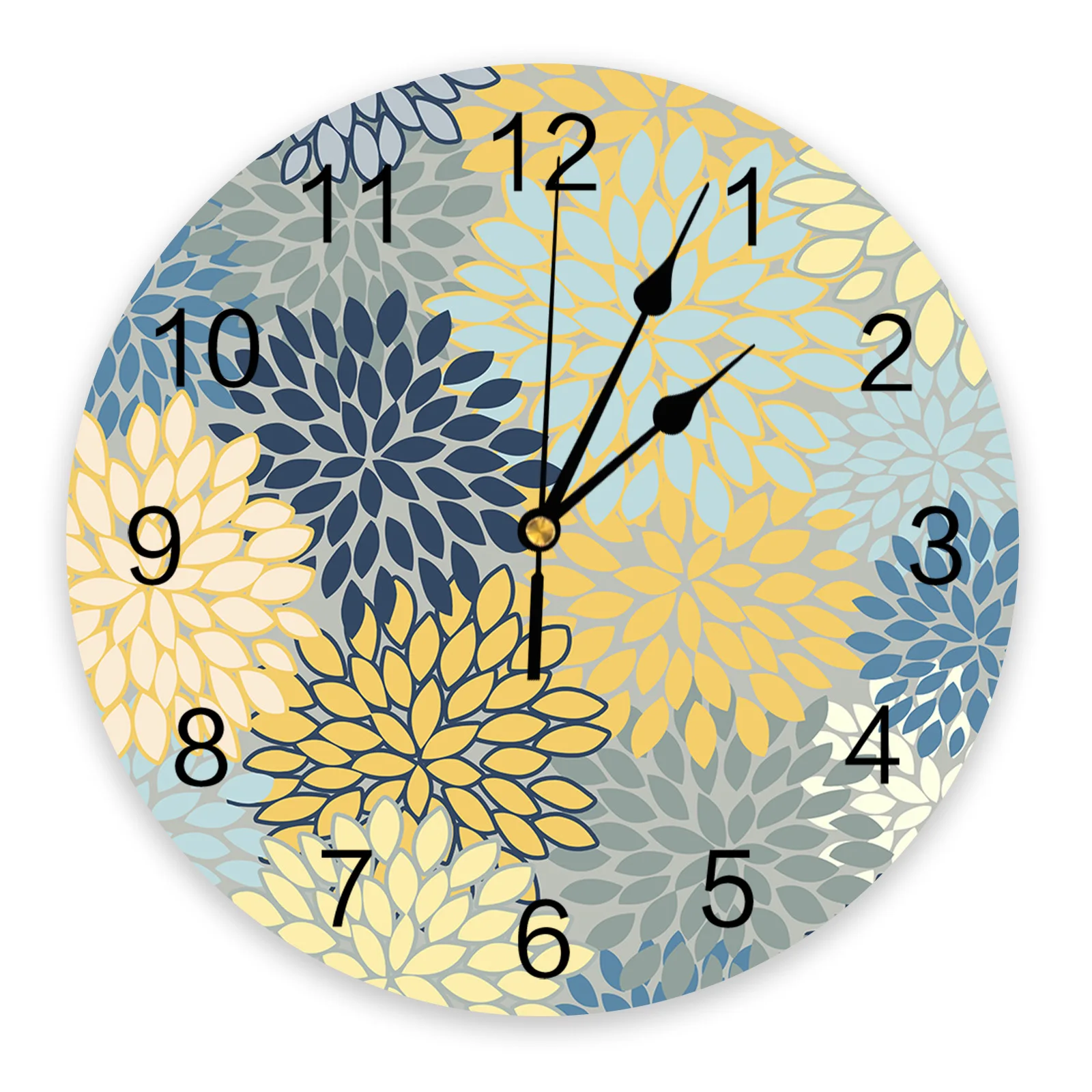 

Dahlia Vintage Color Color Flower Wall Clock Bedroom Silent Wall Digital Clock Living Room Decor Wall Clock Modern Design