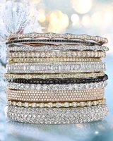 17 styles bangle channel pave simulated diamond engagement bracelets for women luxury 18k white gold filled wedding jewelry