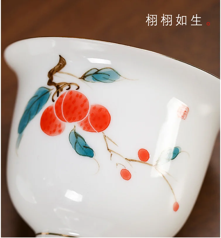 

Ceramic Gaiwan Tea Cup Handmade Tureen Chinese Kung Fu Tea Set Drinkware