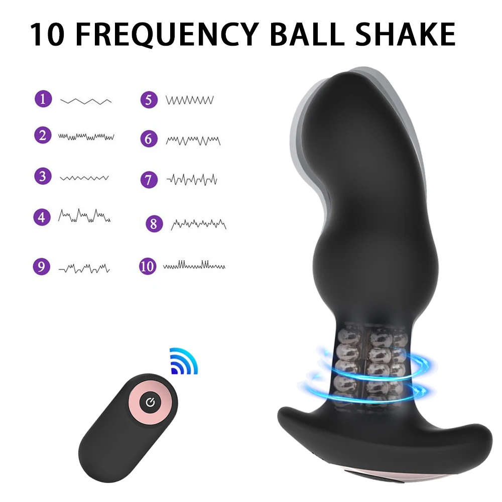Vibrating Anal Beads vibrator Male Prostate Massager sex toys for Men Gays Unisex butt plug Adult Butt Plug | Красота и здоровье