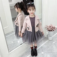girls clothes coat dress sets 2021 pu spring autumn kids teenagers birthday outfits children clothing kids sets jogging suit