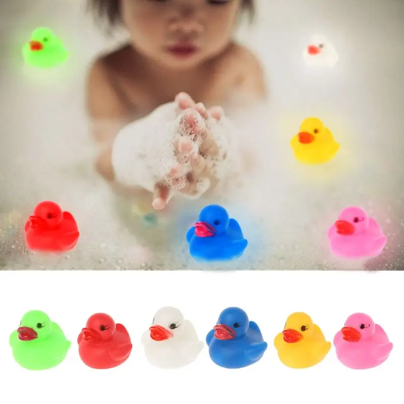 Мигающий светодиодный светильник резиновая плавающая утка Ванна Душ игрушки для