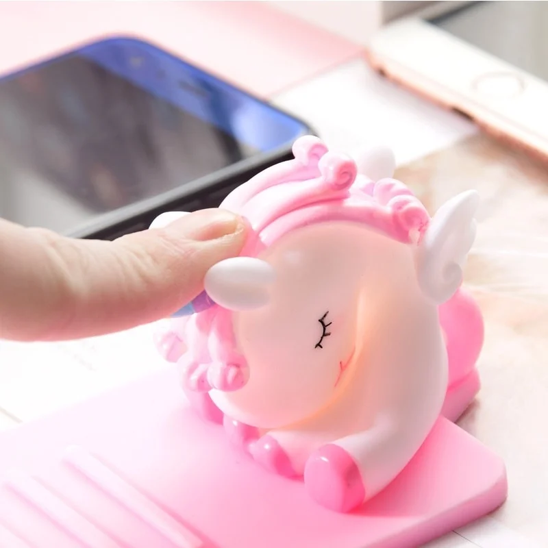 cute anti slip cartoon unicorn mobile phone holder support desk decor phone bracket for iphone 11 xs xiaomi huawei samsung stand free global shipping