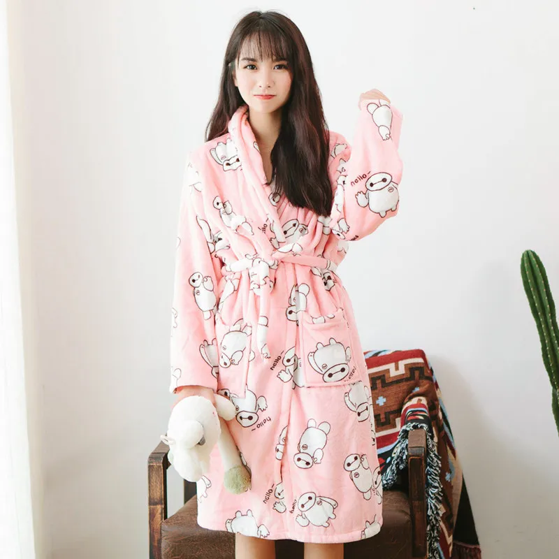 Feier женский и мужской фланелевый банный халат одежда для сна зимний плюшевый пар