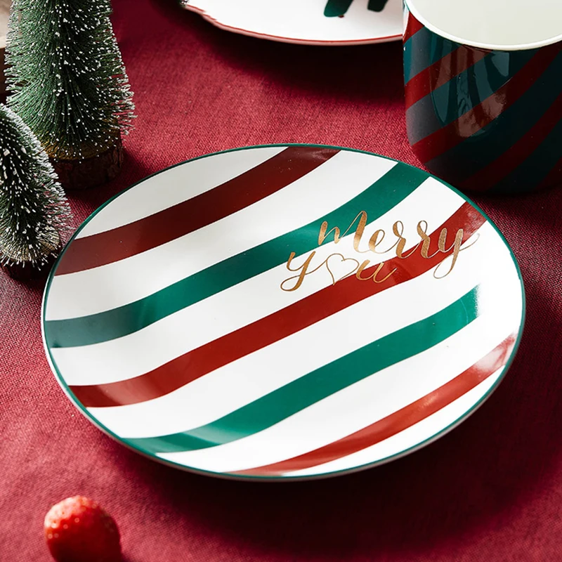 

Plate Set Christmas Gift Ins Tableware Ceramic Plate Western Dishes For Christmas Dinner Plates Посуда Vajilla Посуда Для Сервир