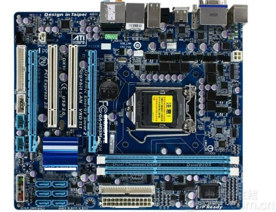 Оригинальная б/у материнская плата GA-H55M-D2H DDR3 LGA 1156 для I3 I5 I7 32NM CPU H55M-D2H 8GB настольная