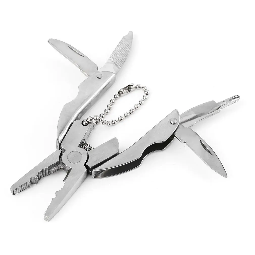 1 шт. открытый мини складной многофункциональный плоскогубцы зажим Брелок