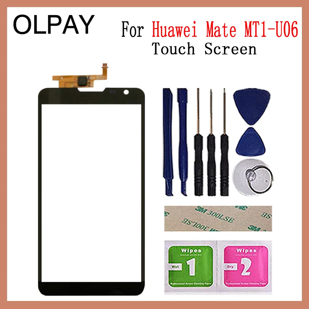 Black With Tools Телефон сенсорный экран для huawei Ascend mate MT1-U06 MT1 U06 6,1 ''дюймовый сенсорный экран стекло дигитайзер панель объектив сенсор стекло Ремонт - Цвет: Black With Tools