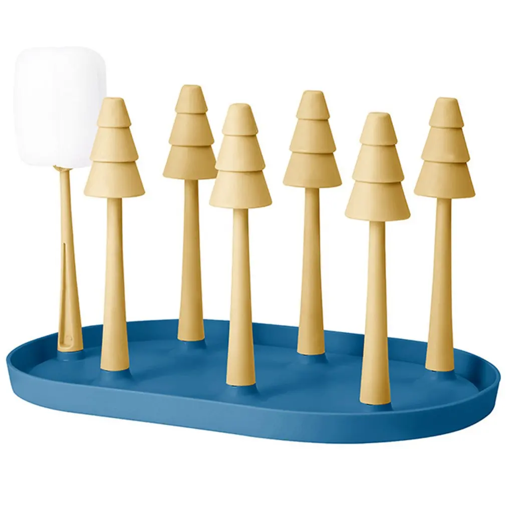 

Прочная пластиковая стойка для посуды, держатель для сушки стаканов, сушилка для бутылок, стойка для сушки стаканов, нескользящий нижний де...