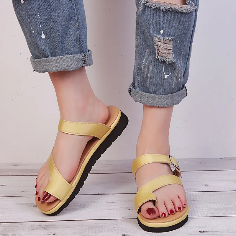 Женские сандалии на толстой подошве туфли платформе с ремешком и пряжкой летние