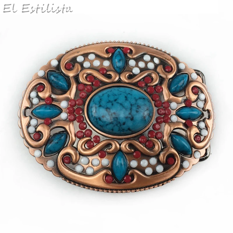 Красивый цветочный мужской Овальный ремень с пряжкой модный стиль ковбойские