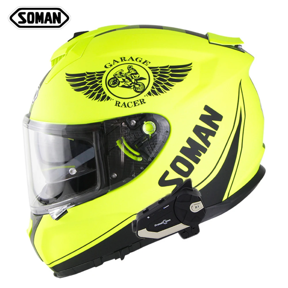 

Шлем мотоциклетный SOMAN с поддержкой Bluetooth, Wi-Fi, 1080P