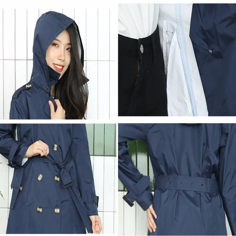 

Raincoat cloak Women With Belt,Waterproof Windproof Rain Coat Ponchos Jackets Female Chubasqueros Impermeables capa de chuva