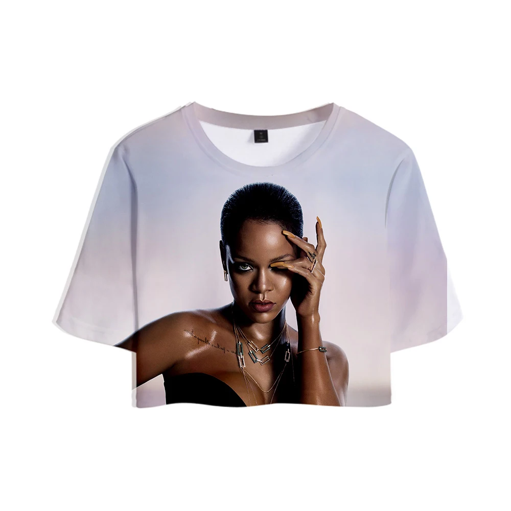 Футболка женская с принтом Рианны пикантная модная популярная Повседневная
