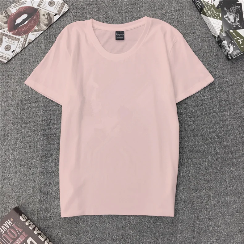 

Short Women's Loose Summer Style All-Matching White T-shirt Student Online Red Super Popular Half Sleeve Solid