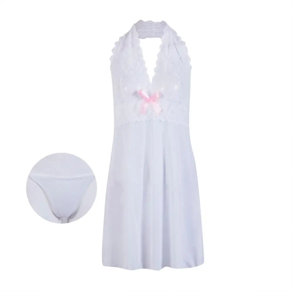 Сексуальное женское кружевное ночное белье размера плюс ночная сорочка нижнее