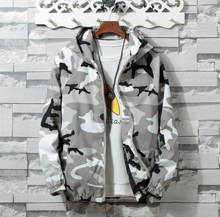 

2020 new autumn camouflage jacket men's large casual coat men's autumn windbreaker Korean Hooded Jacket for men