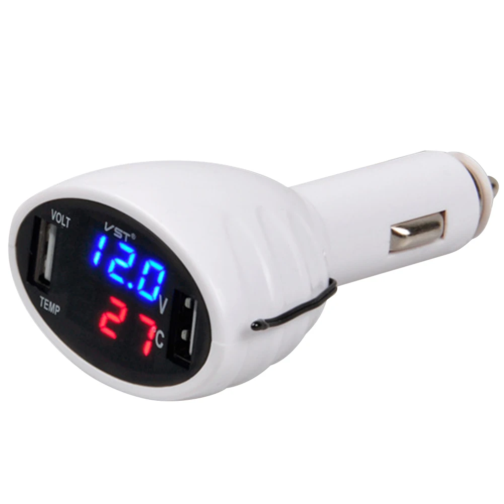 Быстрый авто 3 в 1 светодиодный цифровой дисплей 2.1A вольтметр напряжение монитор