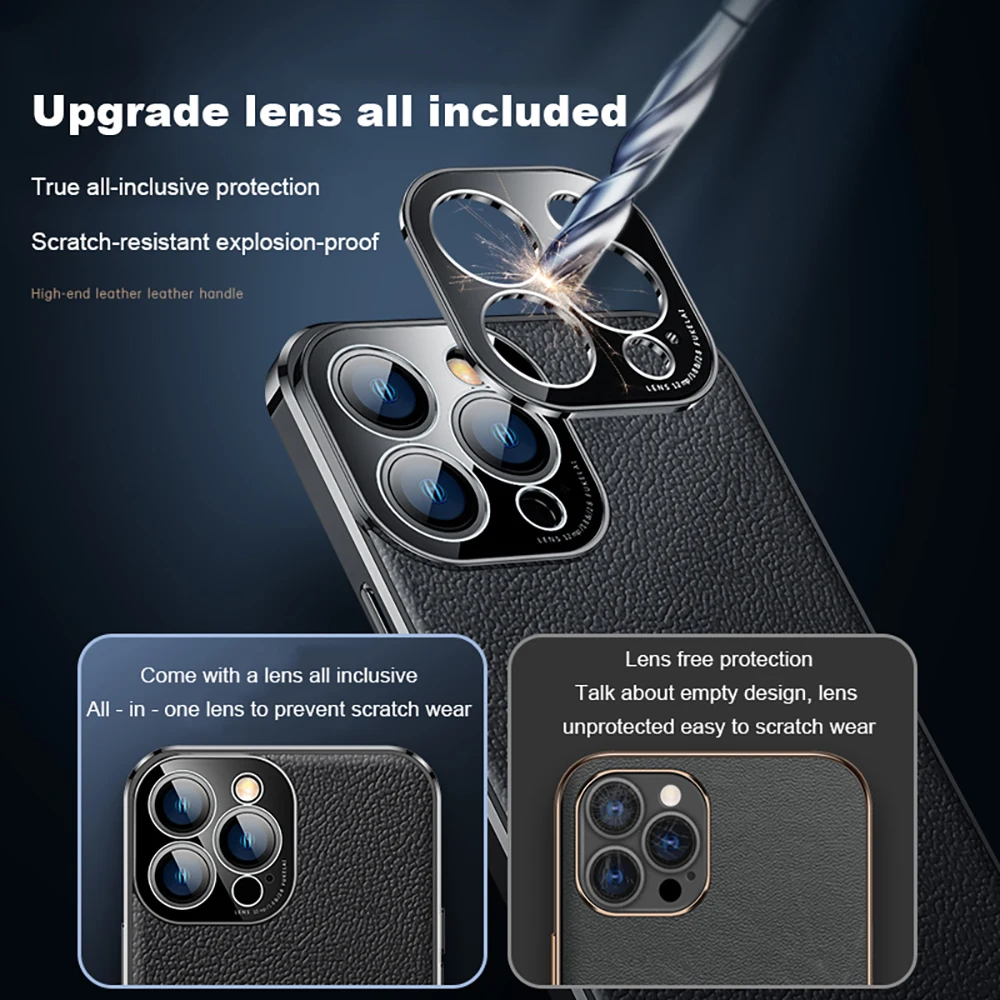 FLOVEME Plating Pattern Leather Case For iPhone 13 Pro Max 13 Mini 13 Pro 12 Pro Max 12 11Pro Max 11 Ultra Thin Back Cover Shell