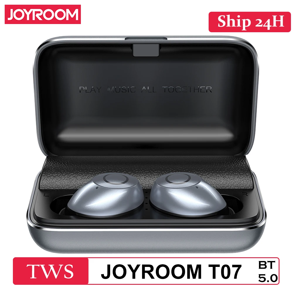 JOYROOM T07 полностью металлические настоящие беспроводные TWS Bluetooth наушники 5,0 мини наушники-вкладыши гарнитура с 2500 мАч Магнитный зарядный чехол