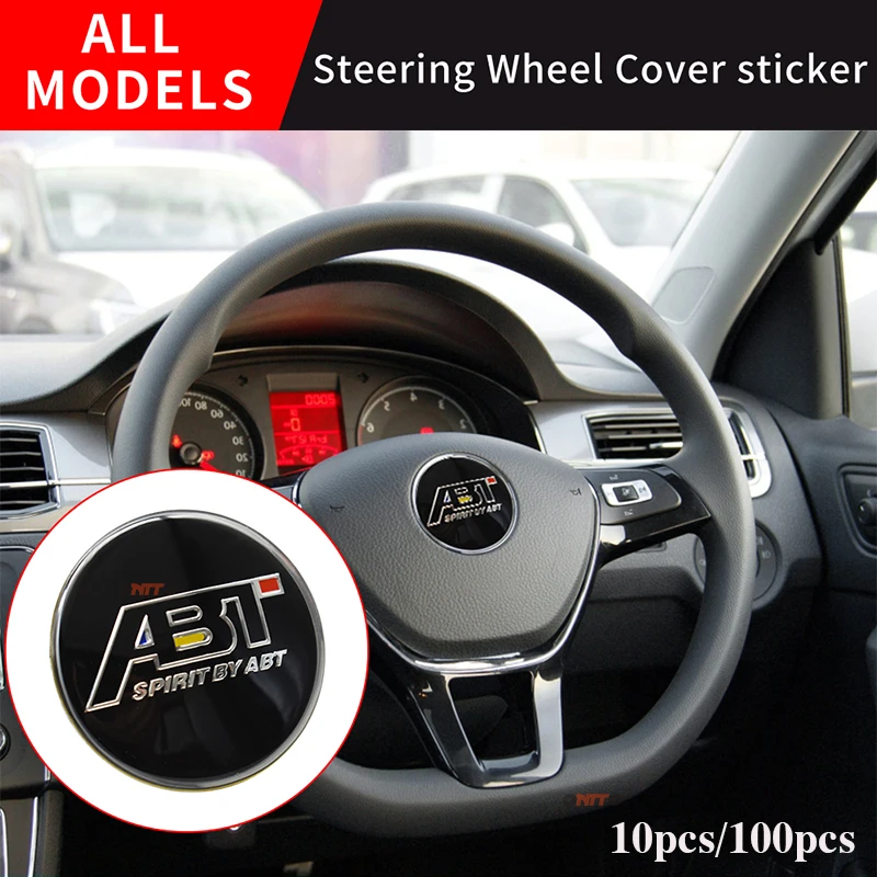 

Car Styling 45mm Emblem ABT Sticker Car Steering Wheel Sticker Epoxy Decoration For Golf Passat Polo Tiguan CC TT B6 B7 Logo