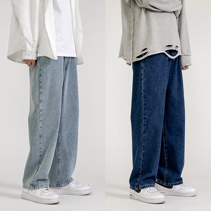 Men's Jeans Pants Trousers for Men Jean Spring Denim Mens Man Male Trendyol Streetwear Korean Fashion Men Boys Large Flare Sale