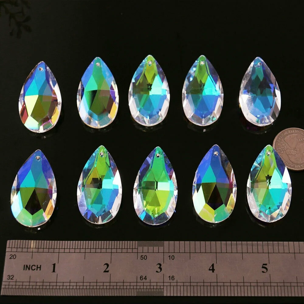 6PC Angel Tear Crystal Pendant in Various Colors Suncatcher Chandelier Prism 