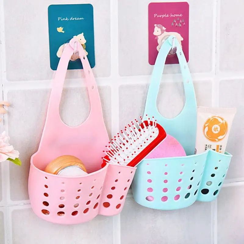 

Kitchen Gadgets Portable Basket Home Kitchen Hanging Drain Basket Bag Bath Storage Tools Sink Holder Kitchen Accessory Utensils