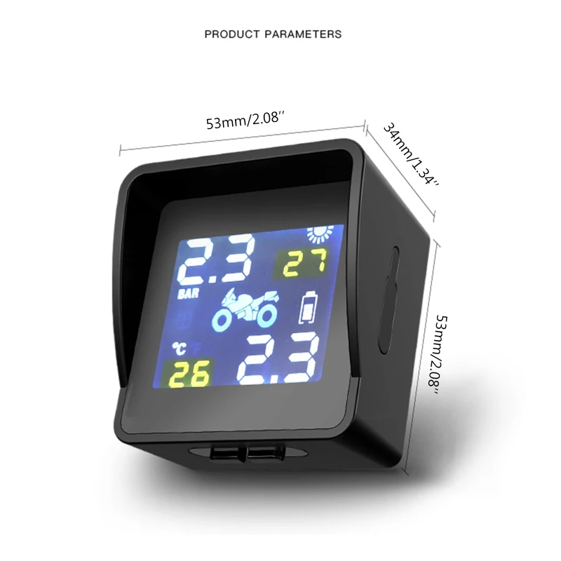

Wireless High-precision Motorcycle Tire Pressure Monitoring System Waterproof Cordless High Accurancy Real-time Pressure