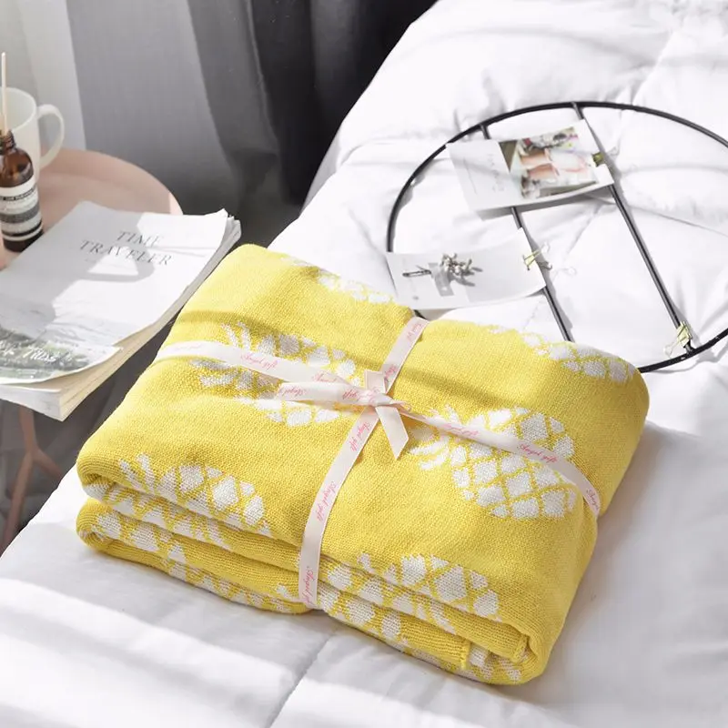 Вязаное одеяло из 2020 хлопка с рисунком ананаса|Одеяла| |