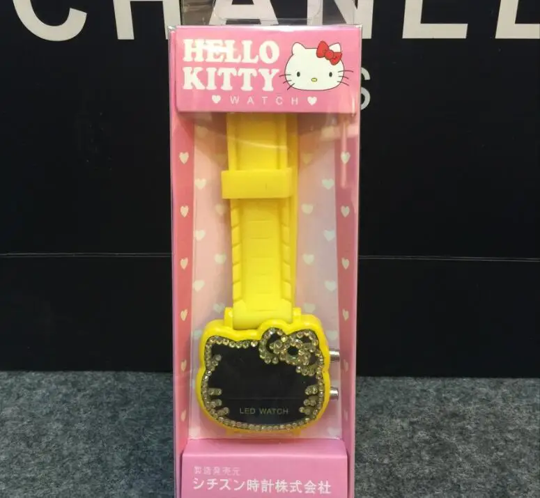 Hello kitty часы Led с бриллиантами и девушки красивые модные блокбастер часы Прямая с фабрики