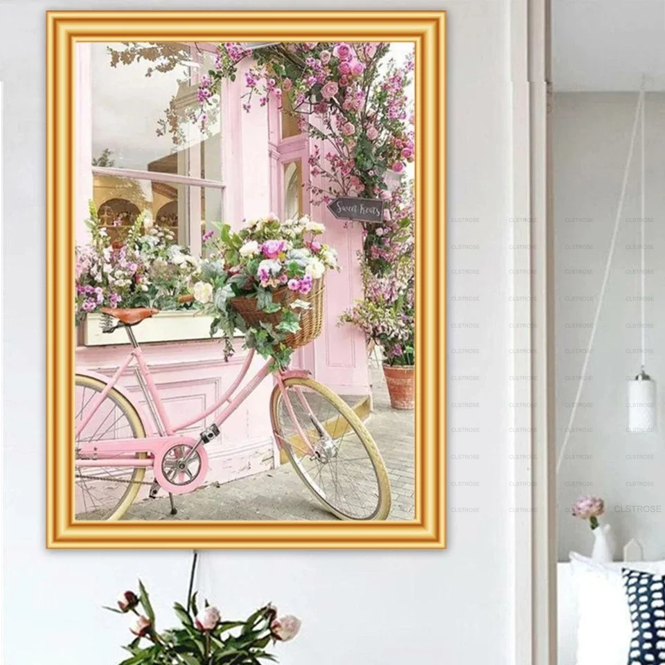 

Diamond Painting Diy 5D European Style Acrylic Rose Basket with Float Scene Drawing Living Room Furniture Decorative Art