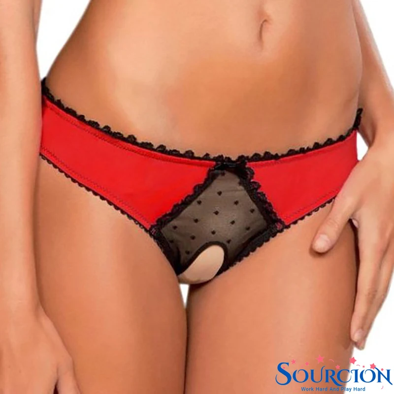 

Sexy Open Crotch Panties Red Underpants Ladies Sex Underwear Women Lingerie Femme Knickers Visible Hot Erotic Briefs